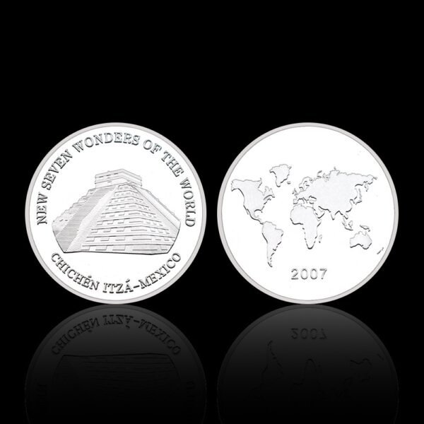 Medalla Chichén Itza 7 Maravillas de Mundo Plateado