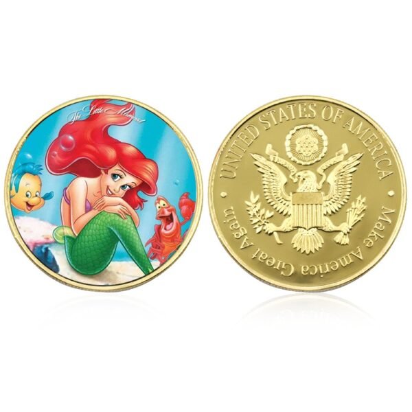 Token de la Sirenita 40mm Metálico Dorado