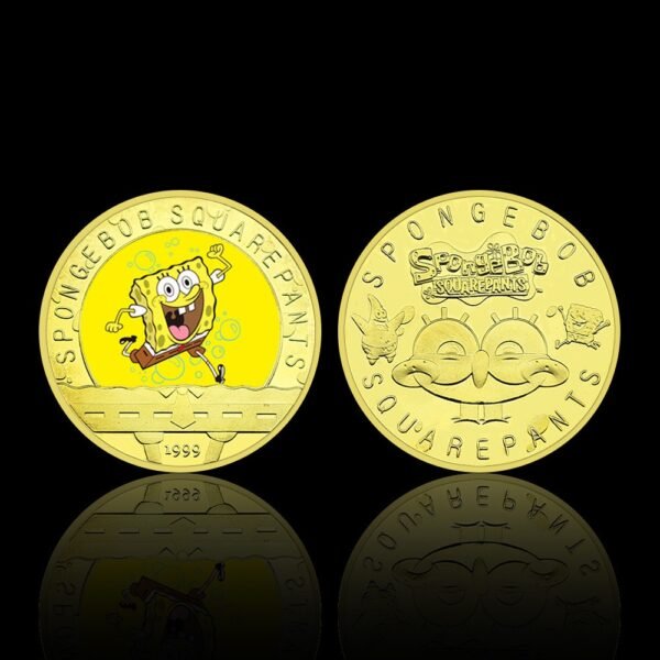 Token Bob Esponja Metálico Dorado 40mm