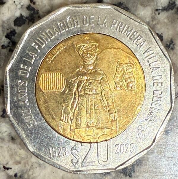 $20 Pesos 500 Años de la Fundación Colima  2023 | ERROR | UNC - Image 5