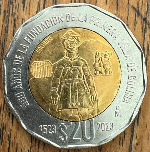 $20 Pesos 500 Años de la Fundación Colima  2023 | ERROR | UNC - Image 3