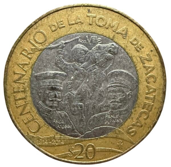 $20 Pesos Conmemorativa Toma de Zacatecas 2014