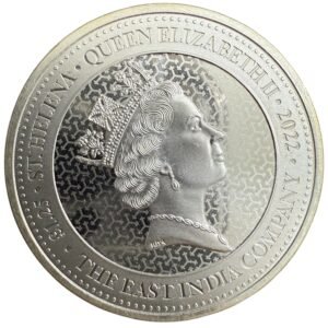 1.25 Onzas Plata .999 Guinea 2022 Reina Elizabeth ll