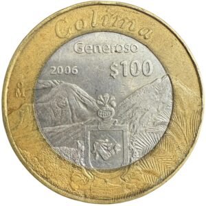 100 Pesos Colima Generoso 2006 Segunda Fase Plata .925