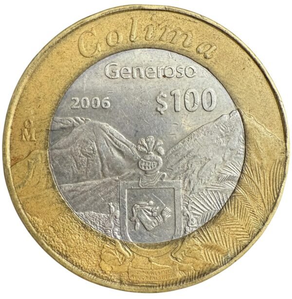 100 Pesos Colima Generoso 2006 Segunda Fase Plata .925