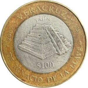 100 Pesos Veracruz Segunda Fase 2007 Plata .925 | Pirámide Tajín