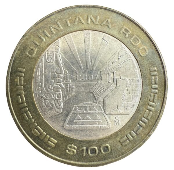 $100 Pesos Quintana Roo 2007 Segunda Fase Plata .925