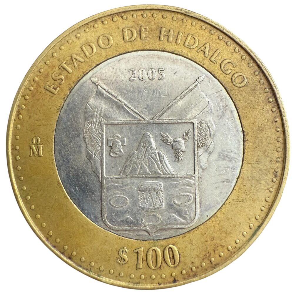Inicio TodoPrecio.com 11 100 Pesos Estado de Hidalgo 2005 | Primera Fase | Escudo de Armas