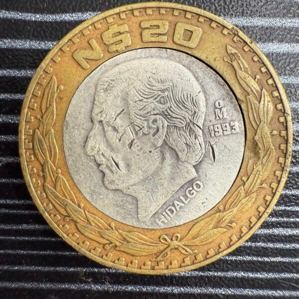 20 Nuevos Pesos 1993 Hidalgo 1993 Plata .925