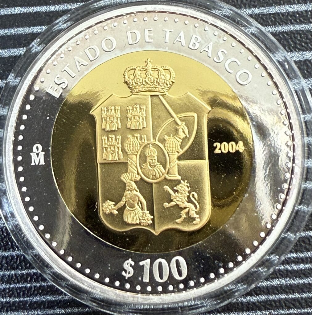 Inicio TodoPrecio.com 54 $100 Pesos Oro Plata Tabasco Primera Fase 2004 Edición Limitada