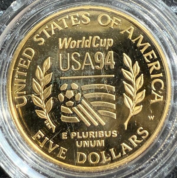 5 Dólares Oro World Cup 1994 W USA - Image 2