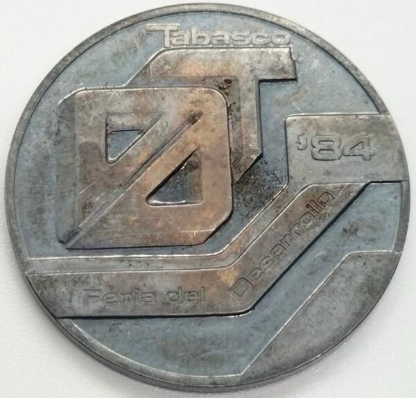Medalla Plata Feria del Desarrollo 1984 Gobierno del Estado Tabasco Mo. - Image 2