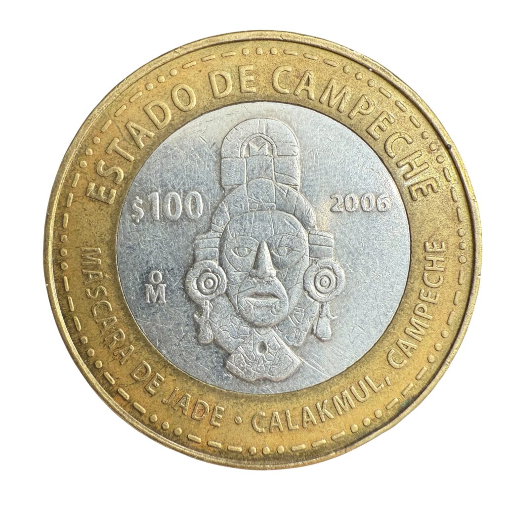 Inicio TodoPrecio.com 6 100 Pesos Campeche 2006 – Máscara de Jade de Calakmul Plata Ley .925