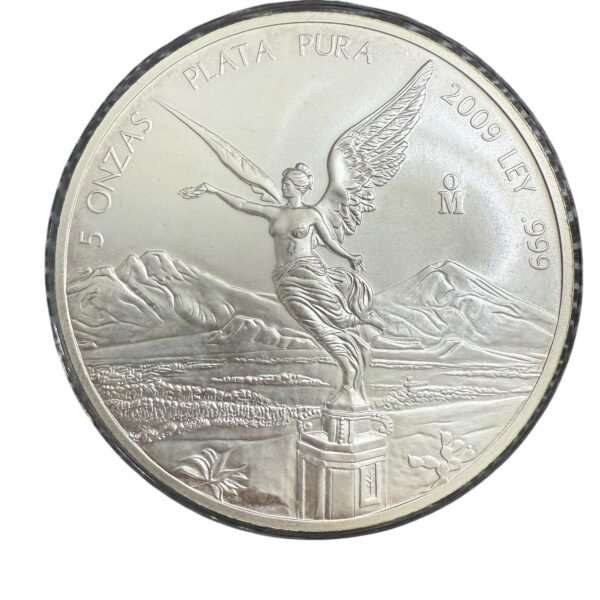 5 Onzas Libertad Plata Pura .999 2009 Moneda Mexicana