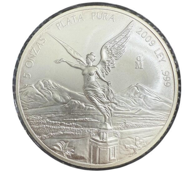 5 Onzas Libertad Plata Pura .999 2009 Moneda Mexicana - Image 2
