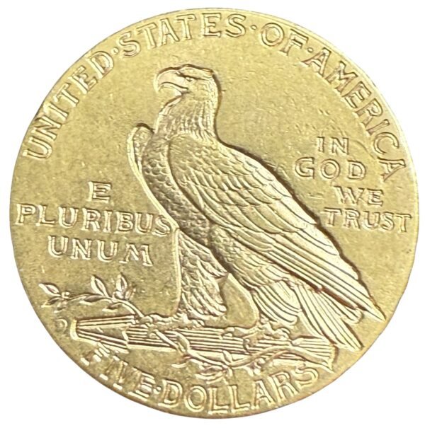 5 Dólares Oro Cabeza de Indio 1909 D - Image 2