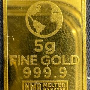 Barra de Oro Puro 999.9 Global Intergold 5 Gramos NMR Melt Assayer