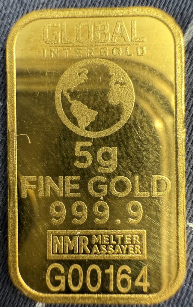 Inicio TodoPrecio.com 44 Barra de Oro Puro 999.9 Global Intergold 5 Gramos NMR Melt Assayer