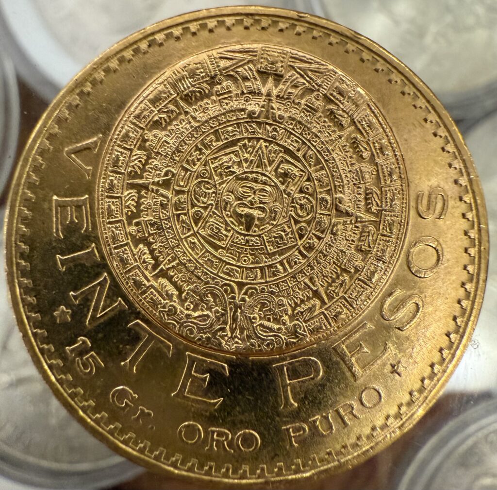 Inicio TodoPrecio.com 39 20 Pesos Oro Puro Ley .900 Calendario Azteca 1959 Mo. 15Gr
