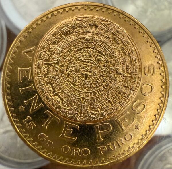 20 Pesos Oro Puro Ley .900 Calendario Azteca 1959 Mo. 15Gr