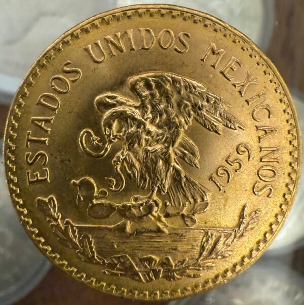 20 Pesos Oro Puro Ley .900 Calendario Azteca 1959 Mo. 15Gr - Image 2