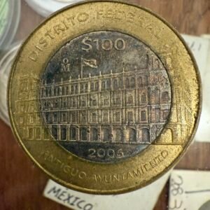 $100 Pesos Distrito Federal 2004 Mo. Plata .925 Antiguo Ayuntamiento