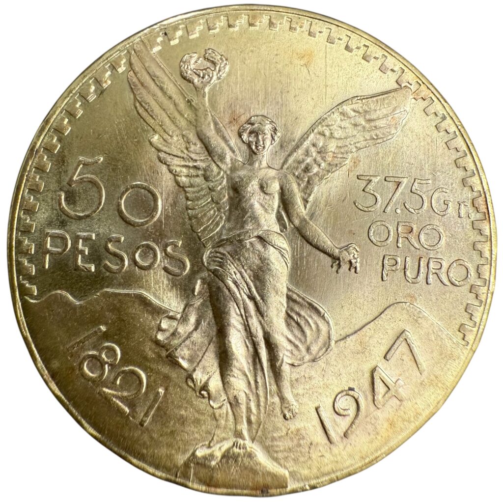 Inicio TodoPrecio.com 47 $50 Pesos Centenario 1947 Oro .900 | 37.5g | México Histórico