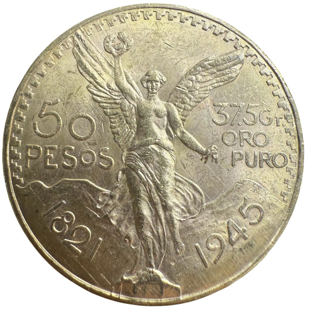 Inicio TodoPrecio.com 46 $50 Pesos Centenario Oro 1945 Mo. 37.5g Ley .900 México