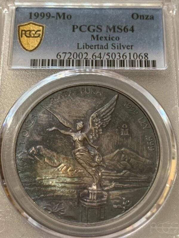 Onza Libertad 1999 Plata Pura .999 PCGS MS64