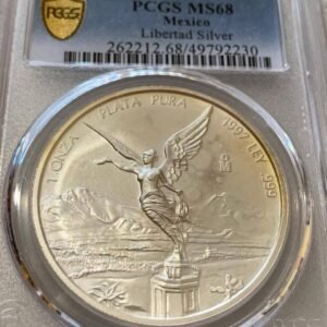 Onza Libertad 1997 Plata Pura Mo. PCGS MS68