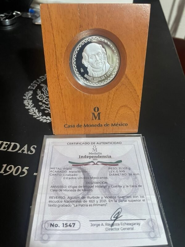 1 Onza Mate Brillo Miguel Hidalgo 2021 La Patria es Primero