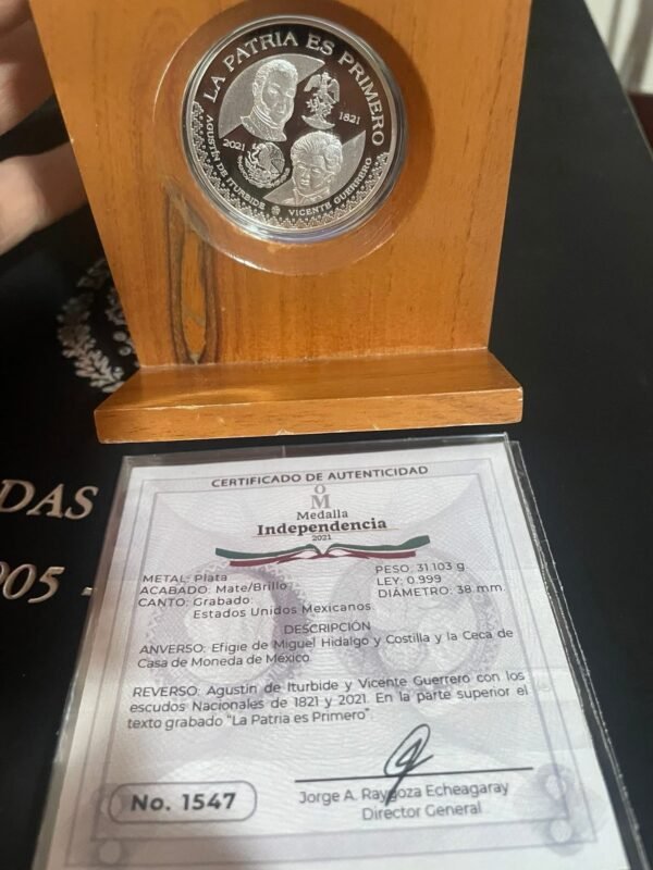 1 Onza Mate Brillo Miguel Hidalgo 2021 La Patria es Primero - Image 2