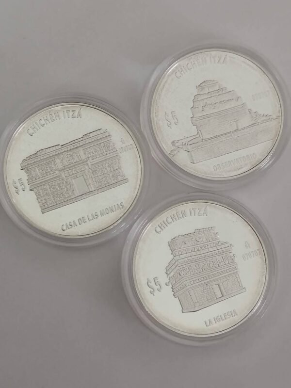 Set Medallas Proof UNC Chichén Itzá 2007 | Casa de las monjas | Observatorio | La Iglesia - Image 3