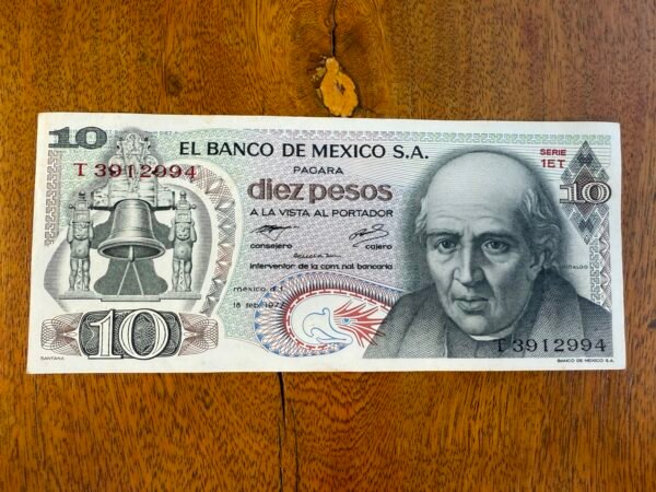 Billete $10 Pesos Miguel Hidalgo 1977
