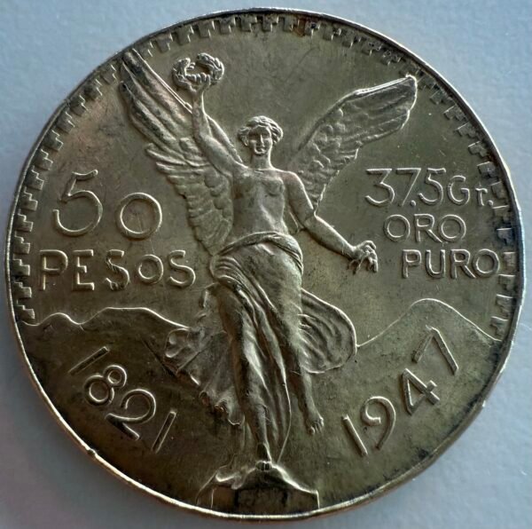 $50 Pesos Centenario 1947 37.5Gr Oro Puro | Ley 0.900 l Mo. México | Ángel de la Independencia - Image 11