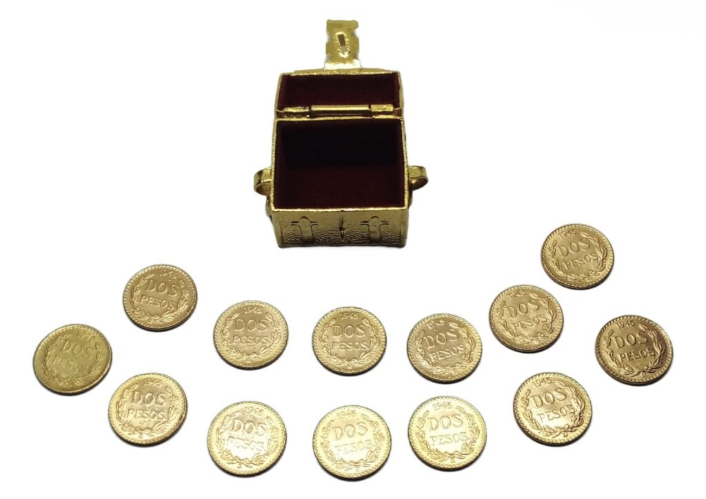 Inicio TodoPrecio.com 9 13 Monedas $2 Pesos Oro 21.6K Ley .900 Arras Matrimonio | Oro Sólido Auténtico 1945