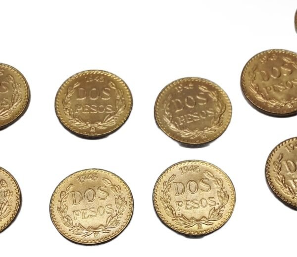 13 Monedas $2 Pesos Oro 21.6K Ley .900 Arras Matrimonio | Oro Sólido Auténtico 1945 - Image 6