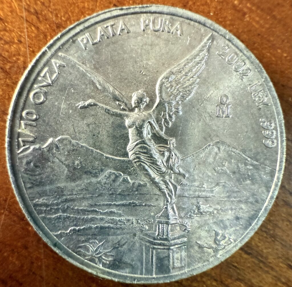 Ofertas 🔥 37 1/10 Onza de Plata Pura .999 Libertad Año 2002 México Mo.