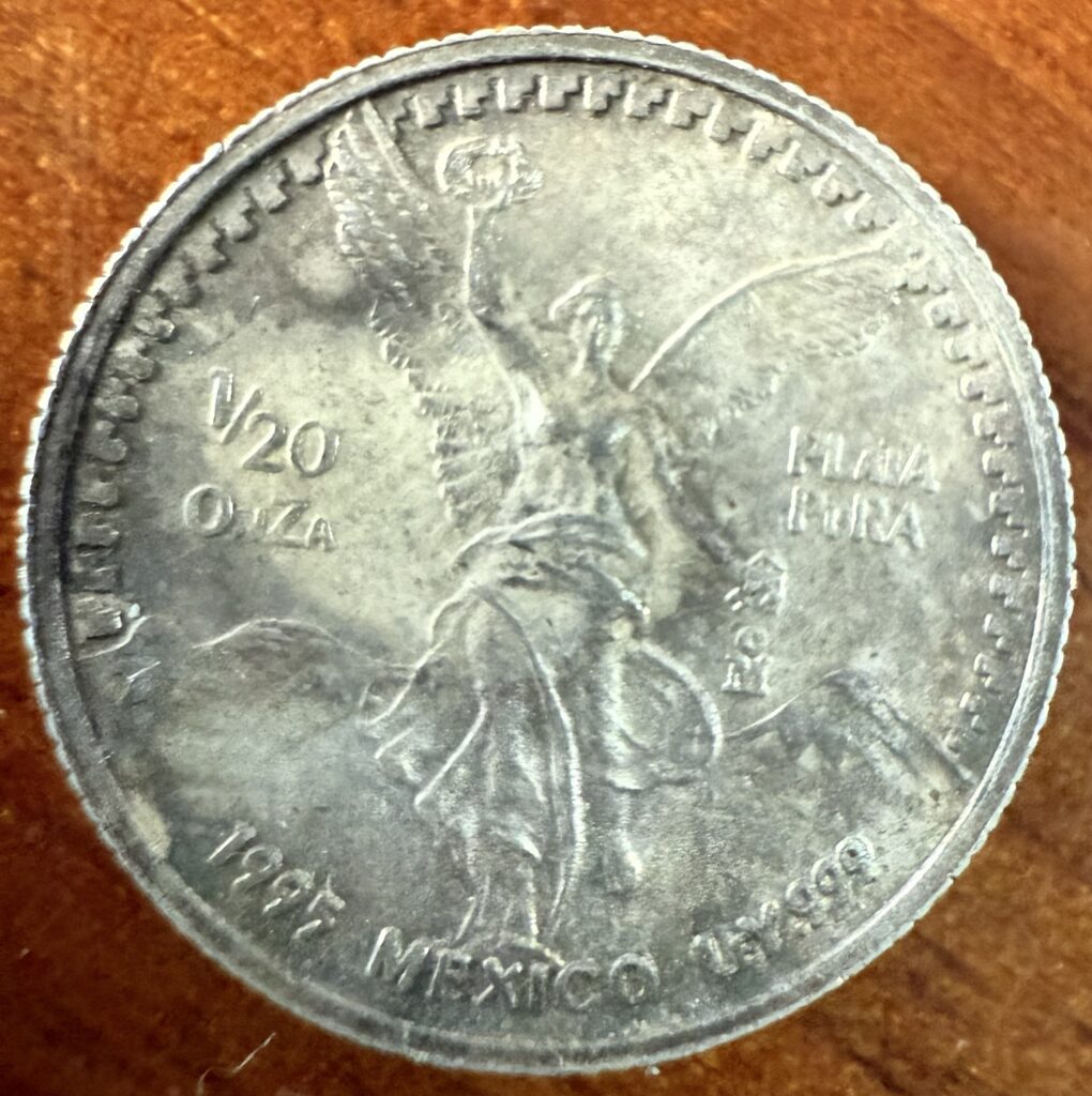 Ofertas 🔥 80 1/20 Onza De Plata Pura .999 Libertad México 1995