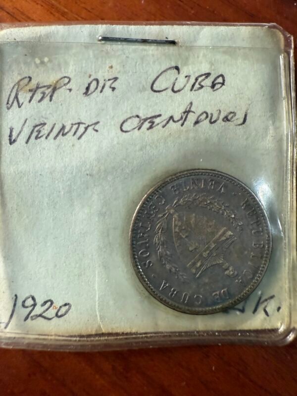 20 Centavos 1920 República de Cuba Plata 0.900 - Image 3