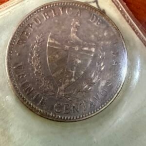 20 Centavos 1920 República de Cuba Plata 0.900