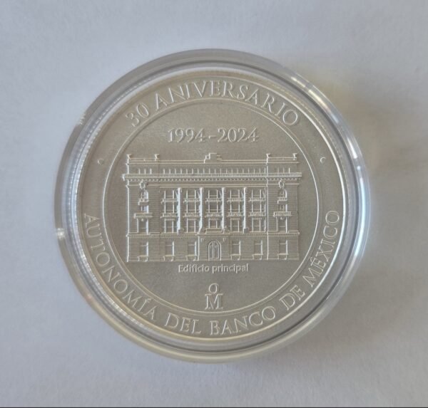 1 Onza Plata Pura .999 1994-2024 30 Aniversario Autonomía del Banco de México - Image 2