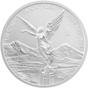 1/4 Onza Libertad Plata Pura .999 Año 2024 Satín México