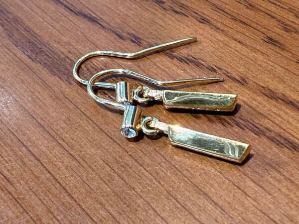 Aretes de Oro Ley Au .999 24k Lingote Marca Mo. - Image 2