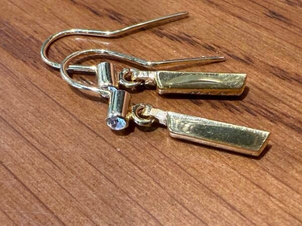 Aretes de Oro Ley Au .999 24k Lingote Marca Mo. - Image 4