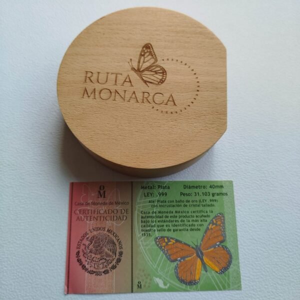 Set 1 Onza Mariposa Monarca 2014 Dije Ala UNC Mo. - Image 2