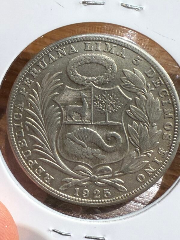1 Sol Plata 1925 Lima Perú Llama 🦙 - Image 3