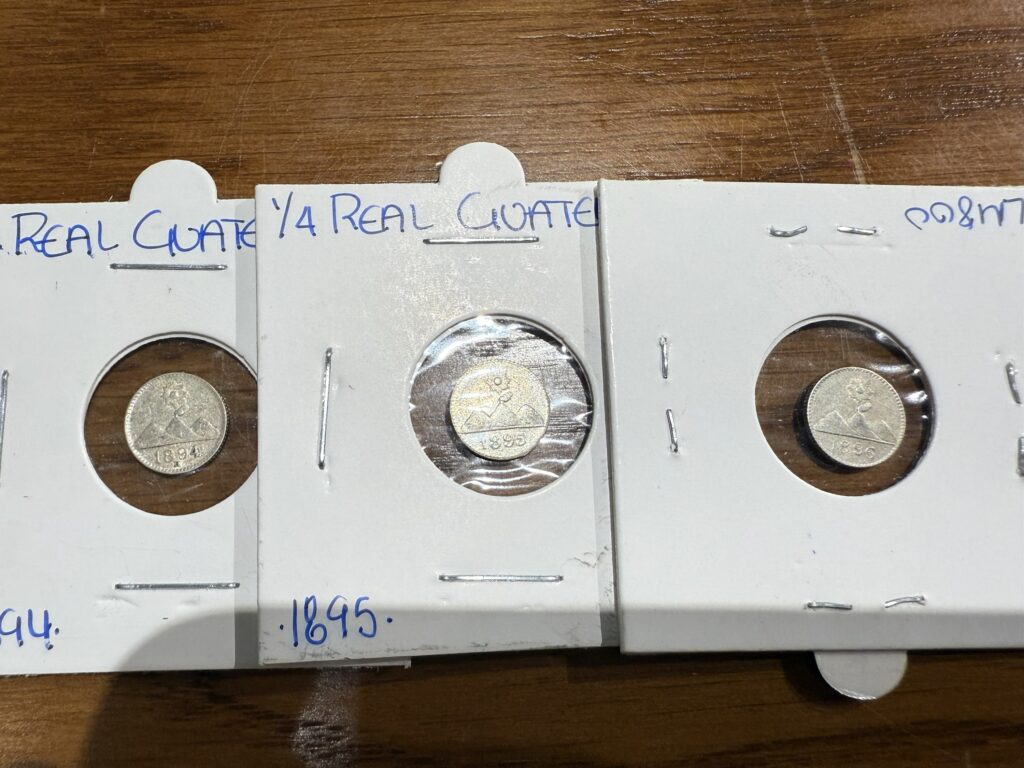 Ofertas 🔥 35 1/4 Real Guatemala Plata 1894 1895 1986 Lote de 3 Monedas