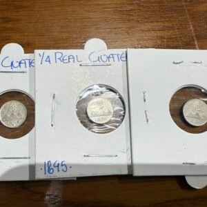 1/4 Real Guatemala Plata 1894 1895 1986 Lote de 3 Monedas