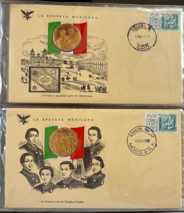 Álbum Epopeya Mexicana Plata .999 25 Sobres Franklin Mint - Image 19